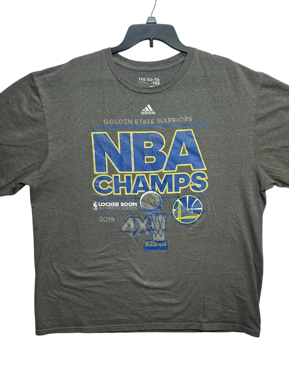 Adidas Golden State Warriors 2015 NBA Champions T-Shirt Men’s 2XL Gray
